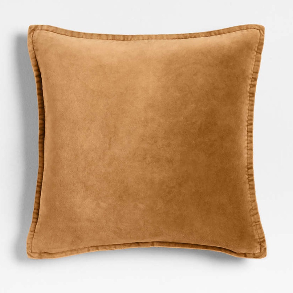 Crate&Barrel Organic Cotton Velvet Pillow Cover